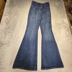 We The Free Paperbag Jeans Womens 30 Blue High Rise Wide Leg Flare Stretch Denim